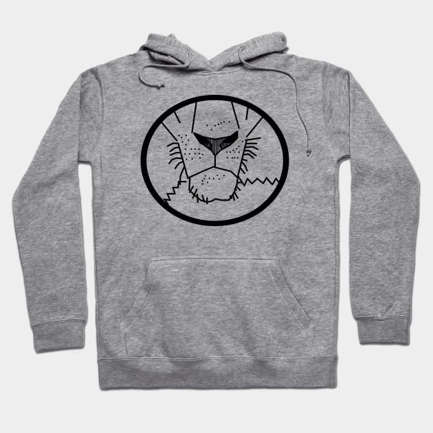 Lion Mouth Outline Face Hoodie by ellenhenryart